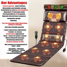 Tappetino Massaggiante Massaggiatore Corpo Completo Materasso Pad con Calore Motore Vibrazione Corpo Completo