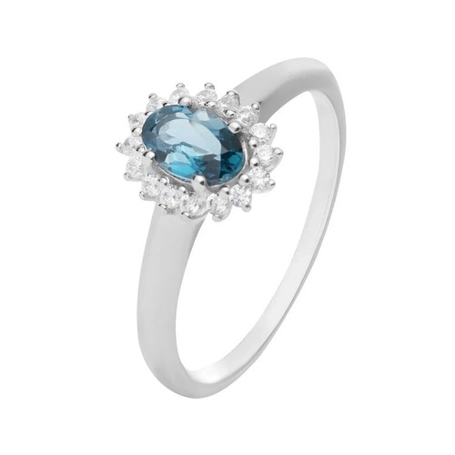 Anello topazio blu - topazio, con