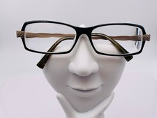 Occhiali da sole vintage Jean LaFont Graziella 118 nero oro rettangolari SOLO MONTATURE