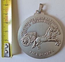 CESENA CORSE AL TROTTO CAVALLI  IPPICA ENDAS 1985 METALLO ARGENTATO RARA VEDI..