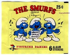 THE SMURFS (I Puffi) 1^serie BUSTINA FIGURINE PANINI 1982 vers. USA Stati Uniti