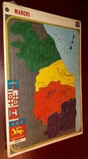 Vintage cartina geografica puzzle AMZ Editrice n. 10 MARCHE 1971 nuova ORIGINALE