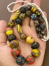 Collana di perle in vetro Gabri mosaico romano antico originale circa I-II se...