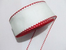 1mt Bordo Bordura Fascia in tela aida da ricamare H 5 cm colore rosso