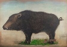 BRUNO CARUSO (1927-2018) LITOGRAFIA OPERA del 1983 GRAFICA " IL CINGHIALE" Firma