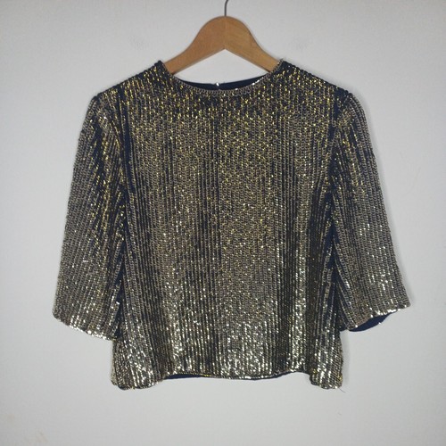 Top paillettes oro topshop - top,