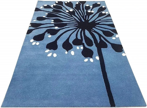 Tappeto trapuntato mano - mano, blu