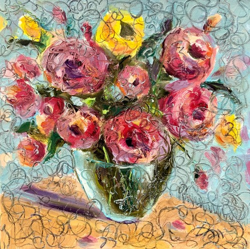 Quadro impasto 12x12 arte - quadro,