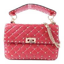 Borsa a tracolla Valentino GHW Garavani Rockstud 2 vie borsetta pelle di vitello rossa