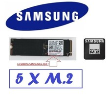 Cinque 5 x HD SOLID STATE SSD M.2 Samsung 256GB PCIe 3.0 BULK NVMe 5 unità M.2