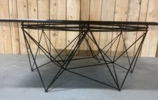 Grande Table Basse Design Eiffel Paolo Piva Alanda Eames Verre Fumé