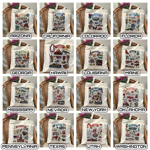 Borsa sacca canvas 40x35 stati - 40x35,