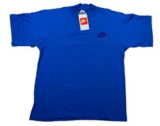T-shirt Nike Air Swoosh vintage blu unisex media anni 80 fondo di magazzino nuova con etichette USA