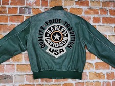 HARLEY DAVIDSON USA Vintage Giacca IN Pelle Qualità Orgoglio Tradition TG:L Tip