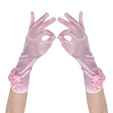  Guanti da bambina per bambini Guanti da principessa Bowknot corti per la festa