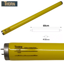 Lampadina lampada tubolare fluorescente luce colorata gialla vetro vintage retrò