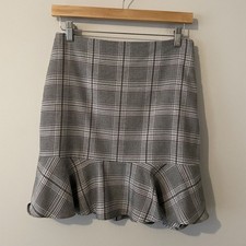 Gonna a quadri loft tartan peplo grigio rosa taglia 4 Y2K autunno accademia Corpcore preppy