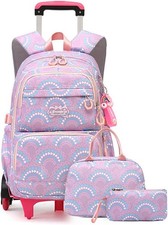 Girls Rolling Backpack Set