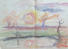 OLD WATERCOLOR PAINTING