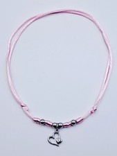 Collana girocollo choker regolabile rosa ciondolo cuore acciaio donna ragazza