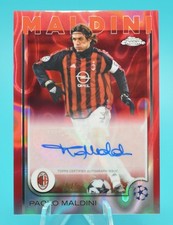 2024-25 Topps Chrome UCC Paolo Maldini Rosso LavaRifrattore Auto 5/5 SSP Raro!