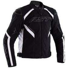 RST Sabre Airbag CE Tessuto Giacca Moto Nero Bianco