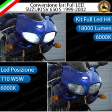 CONVERSIONE LED SUZUKI SV 650 S 1999-2002 KIT LED H4 + LED POSIZIONE T10 6000K