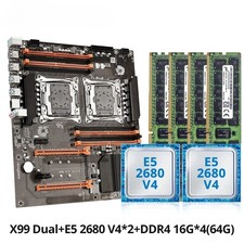 Set scheda madre gaming doppia CPU Intel Xeon E5 2680 V4&DDR4 64 GB (4*16 GB)