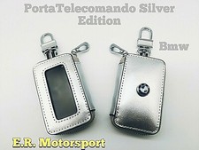 PortaTelecomando in Ecopelle SILVER Series Logo Metallico 