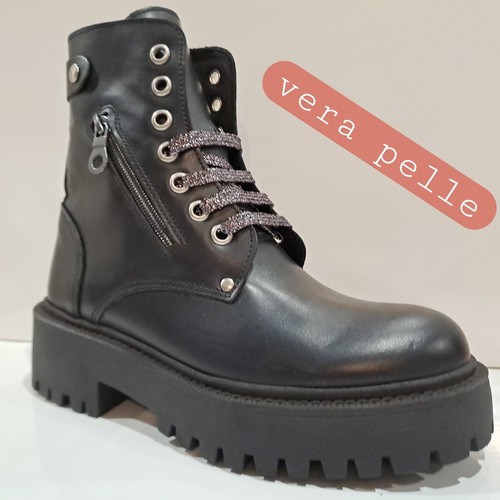 Stivali donna anfibi pelle - stivali,