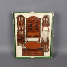 Set Mobili Legno Casa Bambole Vintage GINOCCHIO IMPORT Scatola Sala Pranzo