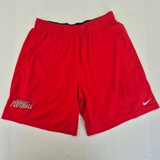 NIKE Pantaloncini Grandi Rosso Uomo Dri-Fit Calcio Atletico Elastico Vita Pal...