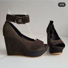 Zeppe Sandali con Plateau Punta Aperta Scarpe in vera pelle DIESEL 38 25cm