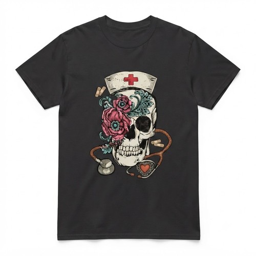 Shirt teschio infermiera - teschio,