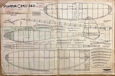 PLANEUR CEKO 340 - Disegno Tecnico Originale Francese - 1936 - Aviazione -