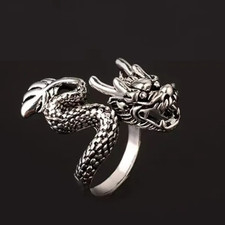 Anello Drago Argento Antico