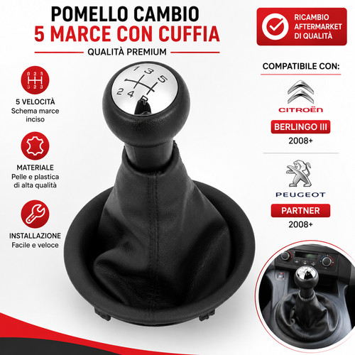 Pomello cambio con cuffia - pomello,