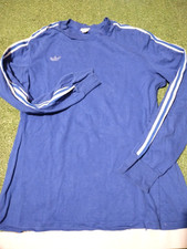 Adidas FOOTBALL Shirt Vintage 70-80 Maglia Calcio blu maillot jersey trikot L