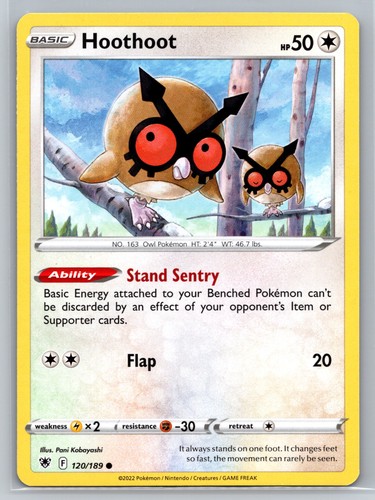 Carta pokemon hoothoot 120 189 - pokemon, 120/189