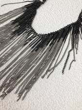 COLLANA CHANEL VINTAGE DONNA IN GALVANICA ARGENTO E ANTRACITE OTTIME CONDIZIONI