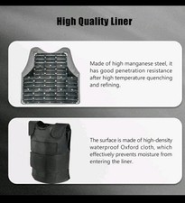 Anti-Stab Proof Vest Black Security Armor With Level 1 Interior Steel Plate UK