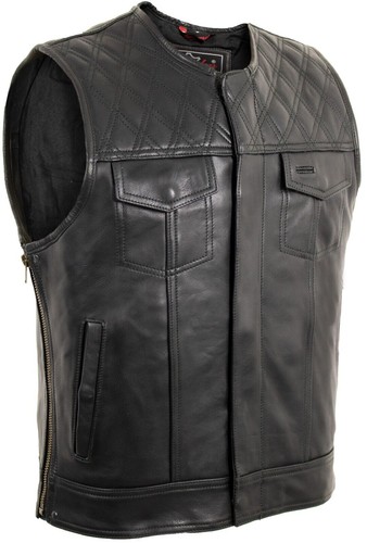 Gilet pelle trapuntato - pelle,