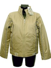 Giubbotto donna ONYX Jeans tg. 44 Beige Giubbino Nylon Imbottito Giacca Moto New