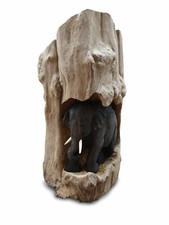 Scultura Di Legno Massiccio Di