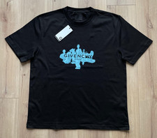 T-shirt uomo XXL Givenchy logo rovesciato stampato vestibilità rilassata nera casual basic