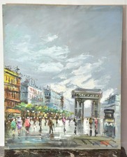Dipinto olio su compensato- Arco di Parigi - attribuibile a Antonio de vity '60