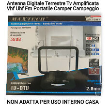 Antenna Digitale Terrestre Tv Amplificata Vhf Uhf Fm Portatile Camper Campeggio