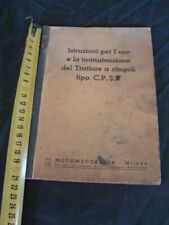 MANUALE USO MANUTENZIONE TRATTORE A CINGOLI CP 3B MOTOMECCANICA