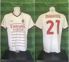 maglia A.C. MILAN calcio MATCH WORN ISSUED Adidas 2022 2023 MARRONE Primavera