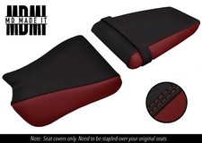 ADATTO PER KAWASAKI ZXR 400 91-03 SET COPRISEDILI VINILE IMPUGNATURA PERSONALIZZATA DSG2 NERO E ROSSO D